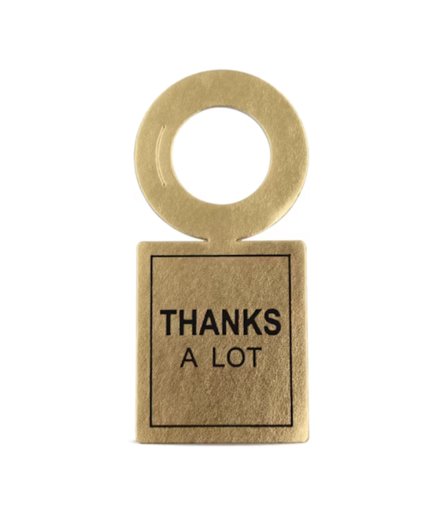 Vinstrip - Flaskekort Gull - "Thanks a lot"