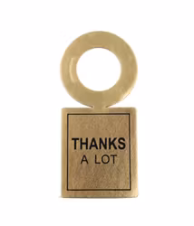 Vinstrip - Flaskekort Gull - "Thanks a lot"