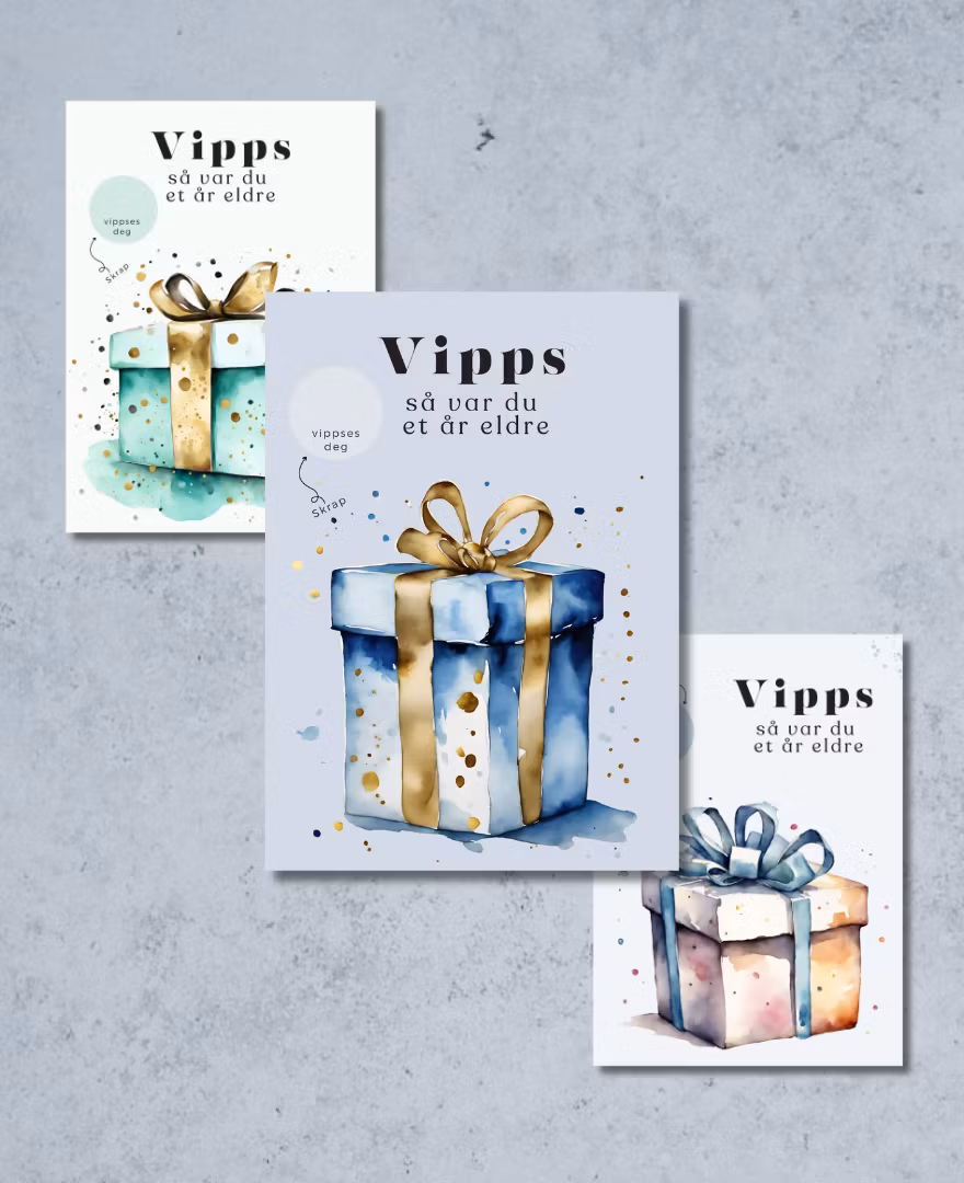 3pk Vipps Skrapekort - Birthday Presents