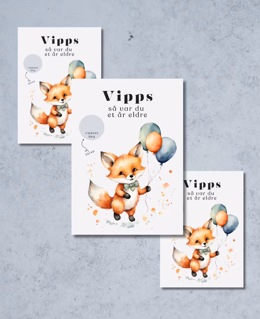 3pk Vipps Skrapekort - Fox