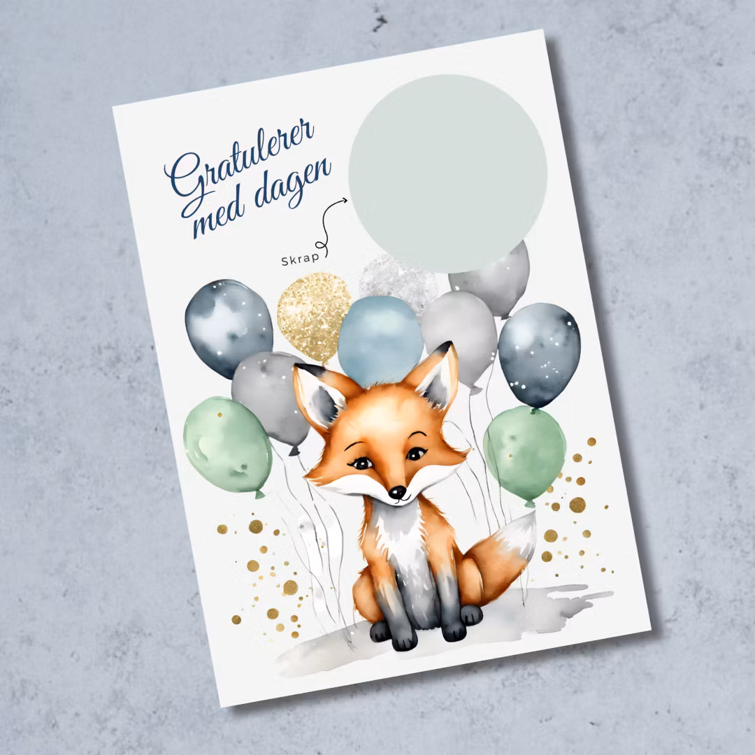 Bursdag Skrapekort - Rev