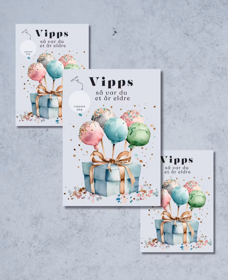 3pk Vipps Skrapekort - Cakepops