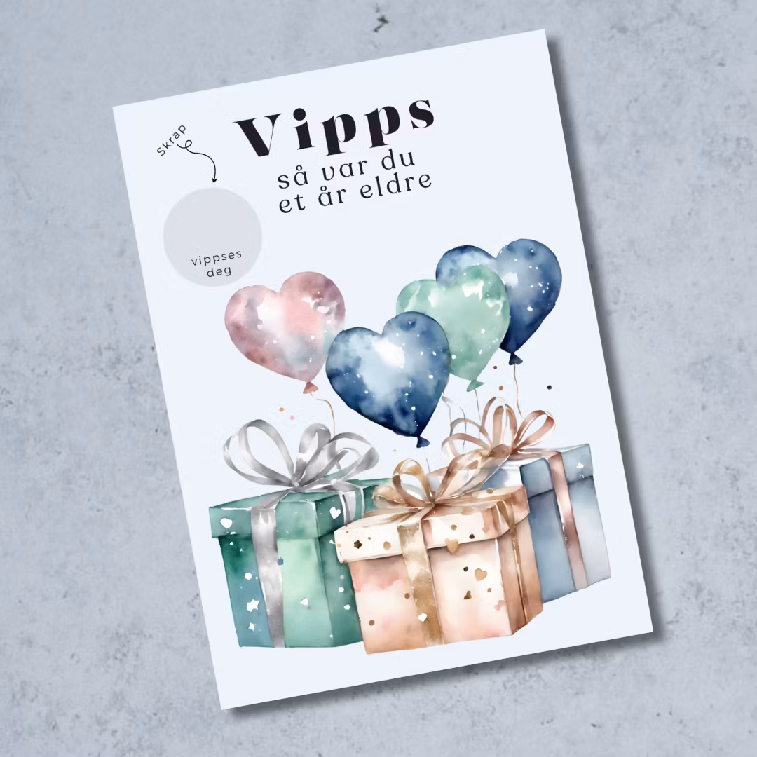 Vipps Bursdagskort - Hjerteballong