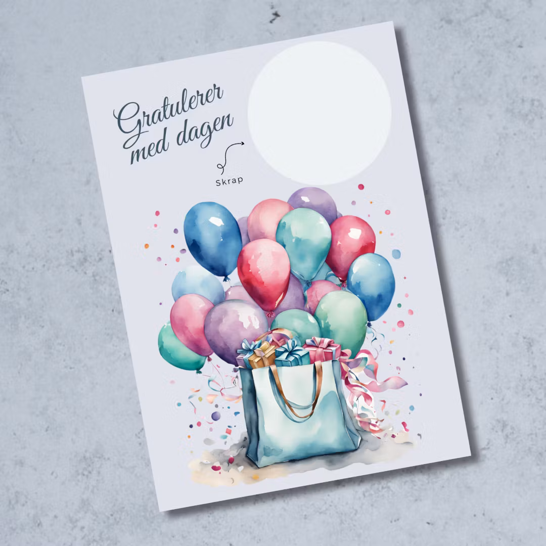Bursdag Skrapekort - Ballonger