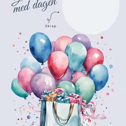 Bursdag Skrapekort - Ballonger