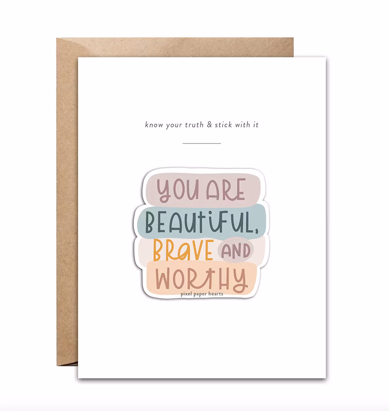 Pixel Paper Heart Sticker Card - You Are