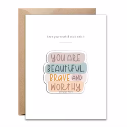 Pixel Paper Heart Sticker Card - You Are