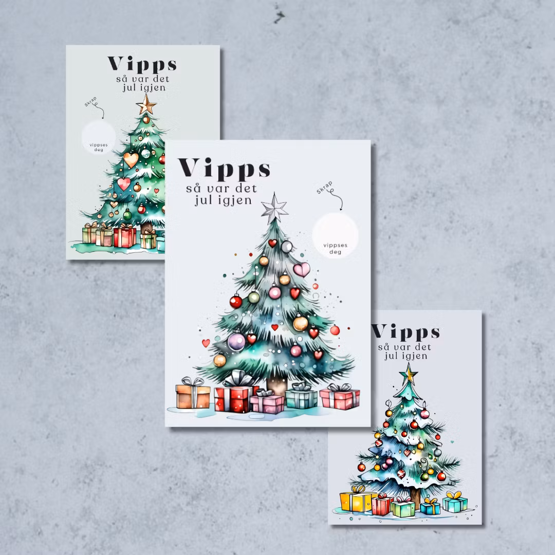 3pk Vipps Skrapekort - Juletrær
