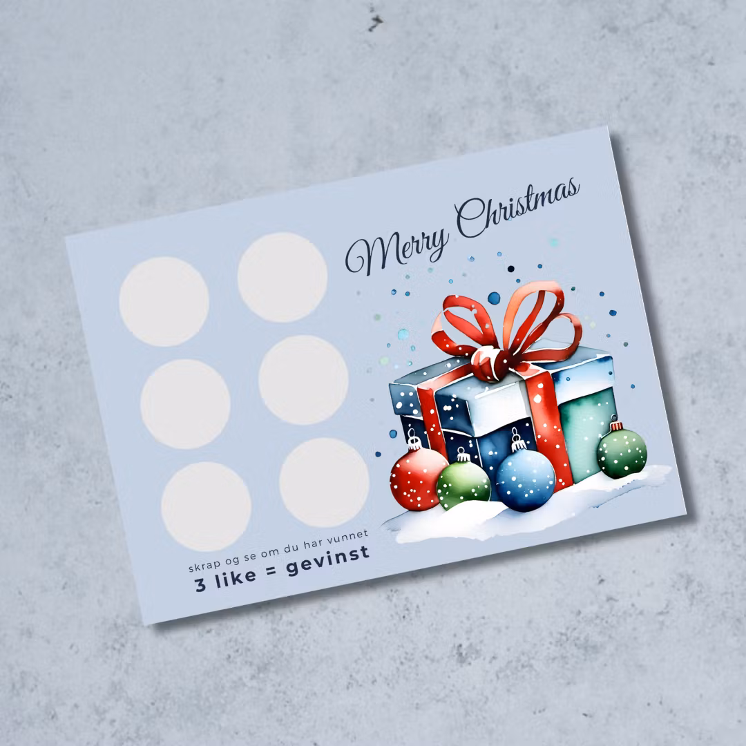 Skrap og vinn - Julekort