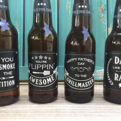 Ølflaske Etiketter - "Dad Grill Master"