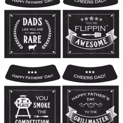 Ølflaske Etiketter - "Dad Grill Master"