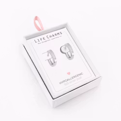 Life Charms - Circle Silver hoops