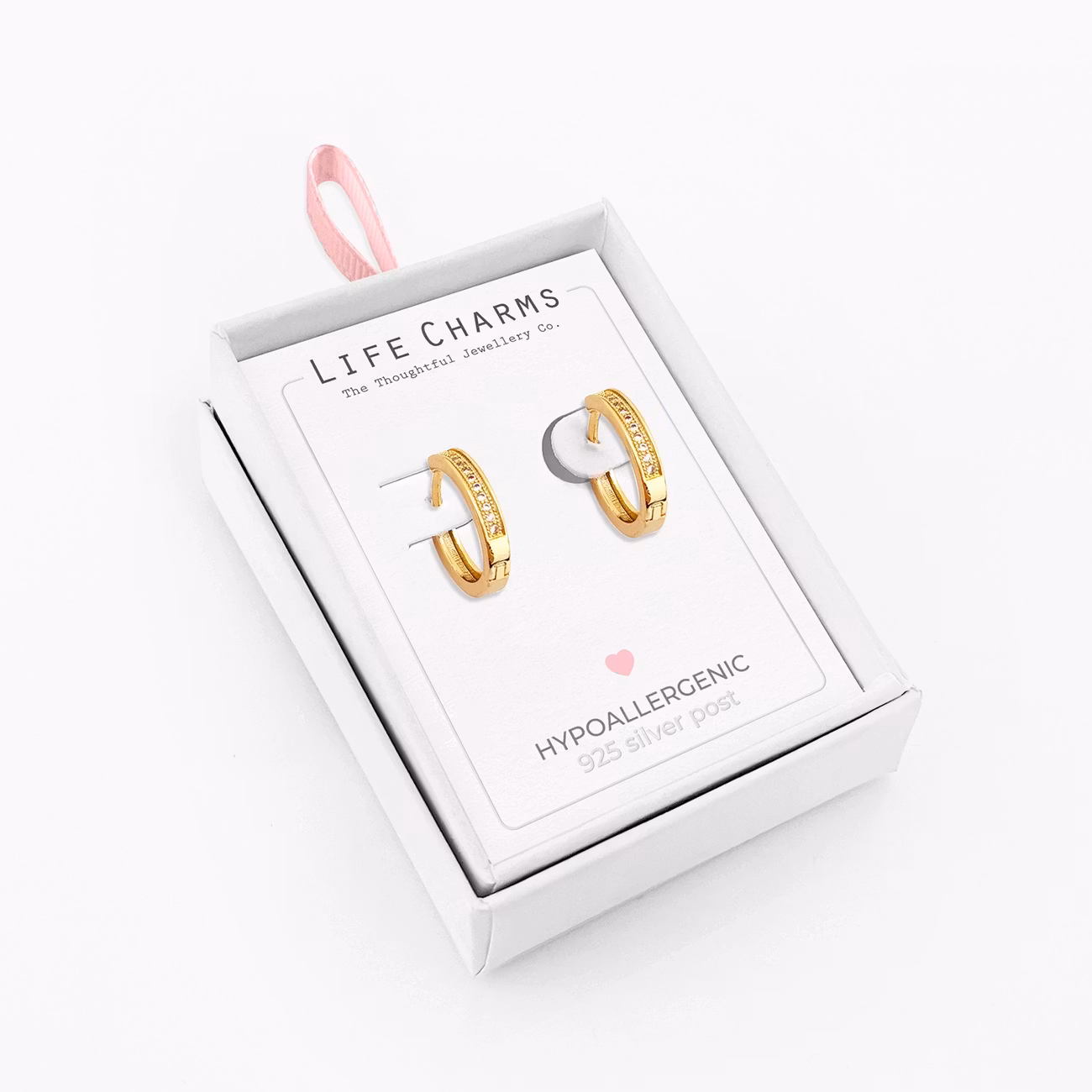 Life Charms - Gullbelagte hoops
