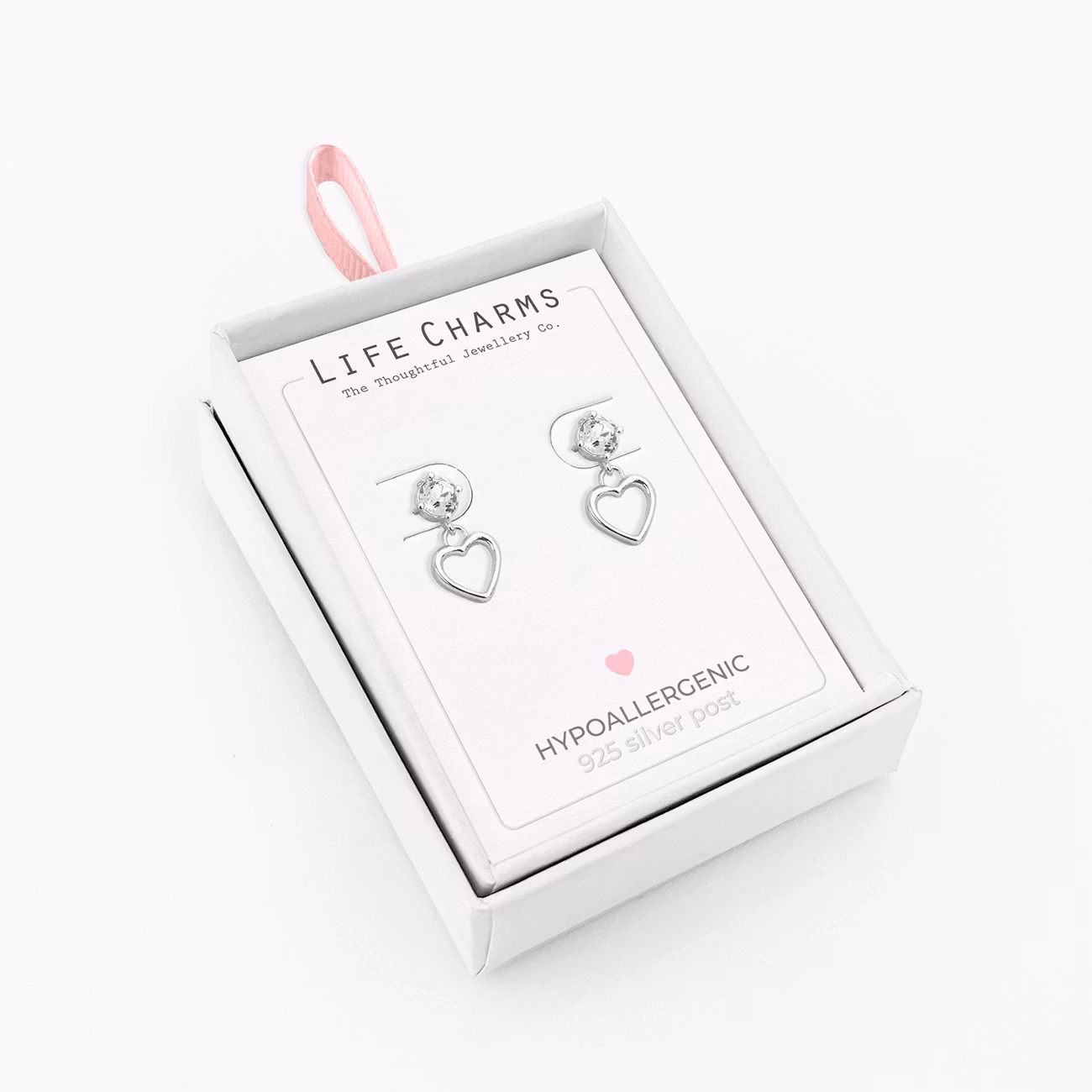 Life Charms - Hjerte Sølv øredobber