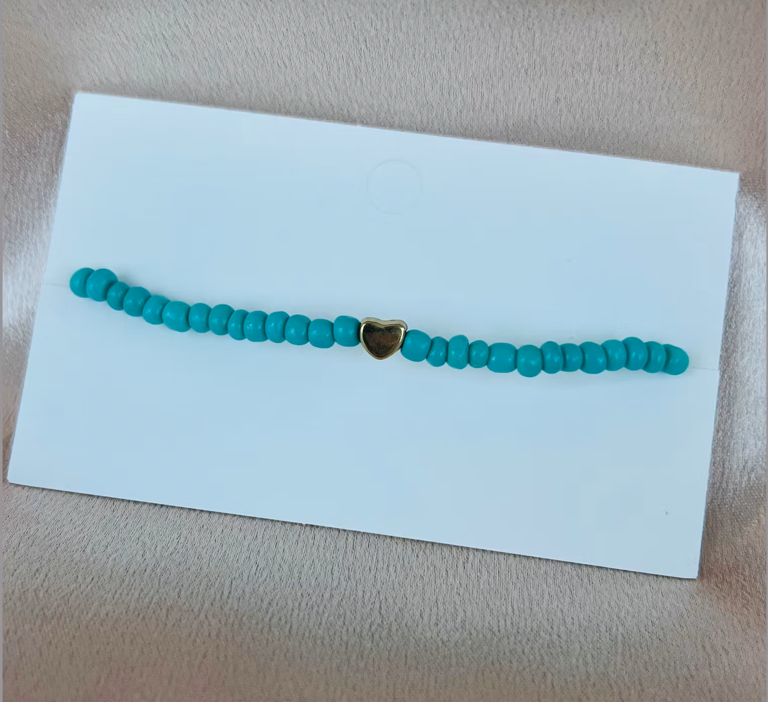 Glass Beads Stretch Bracelet - Turkis