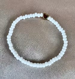 Glass Beads Stretch Bracelet - Hvit