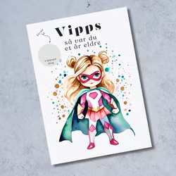 Vipps Bursdagskort - Super Hero Girl