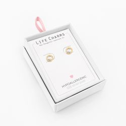 ´Life Charms - Crystal Gullbelagte Øredobber