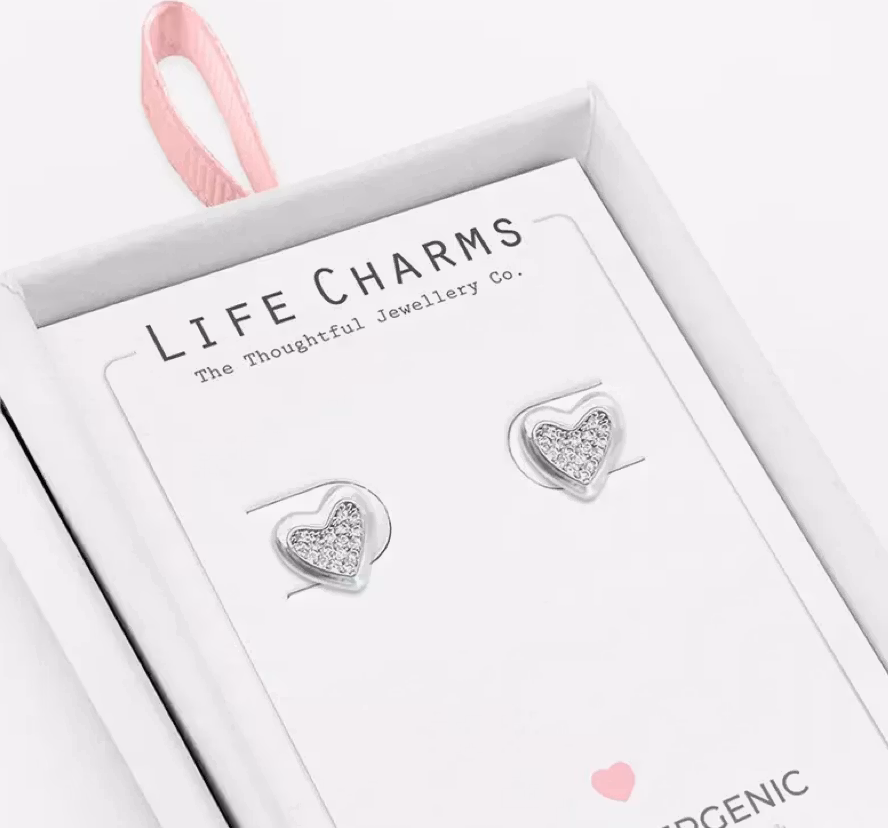 Life Charms - Hjerte Sølv øredobber
