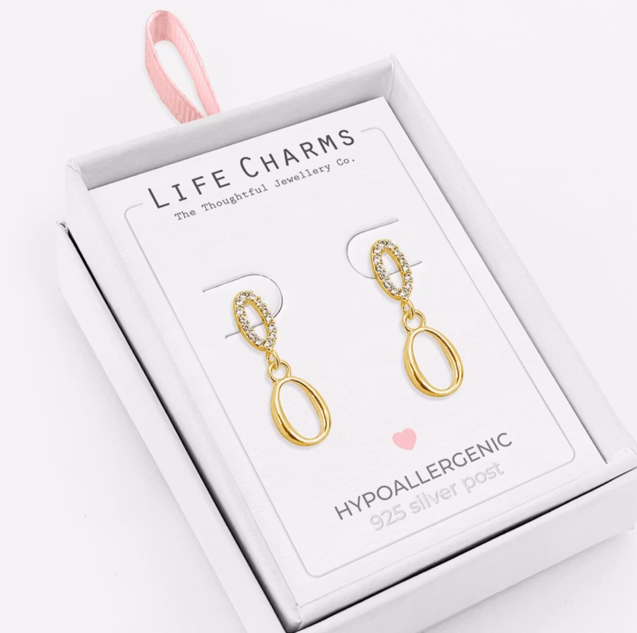 Life Charms - Gullbelagte Øredobber