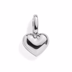 Puffy Heart Silver Charm