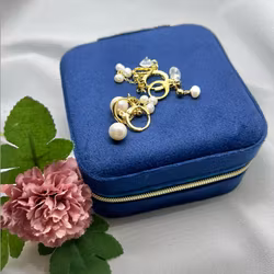 Smykkeskrin i fløyel - blå