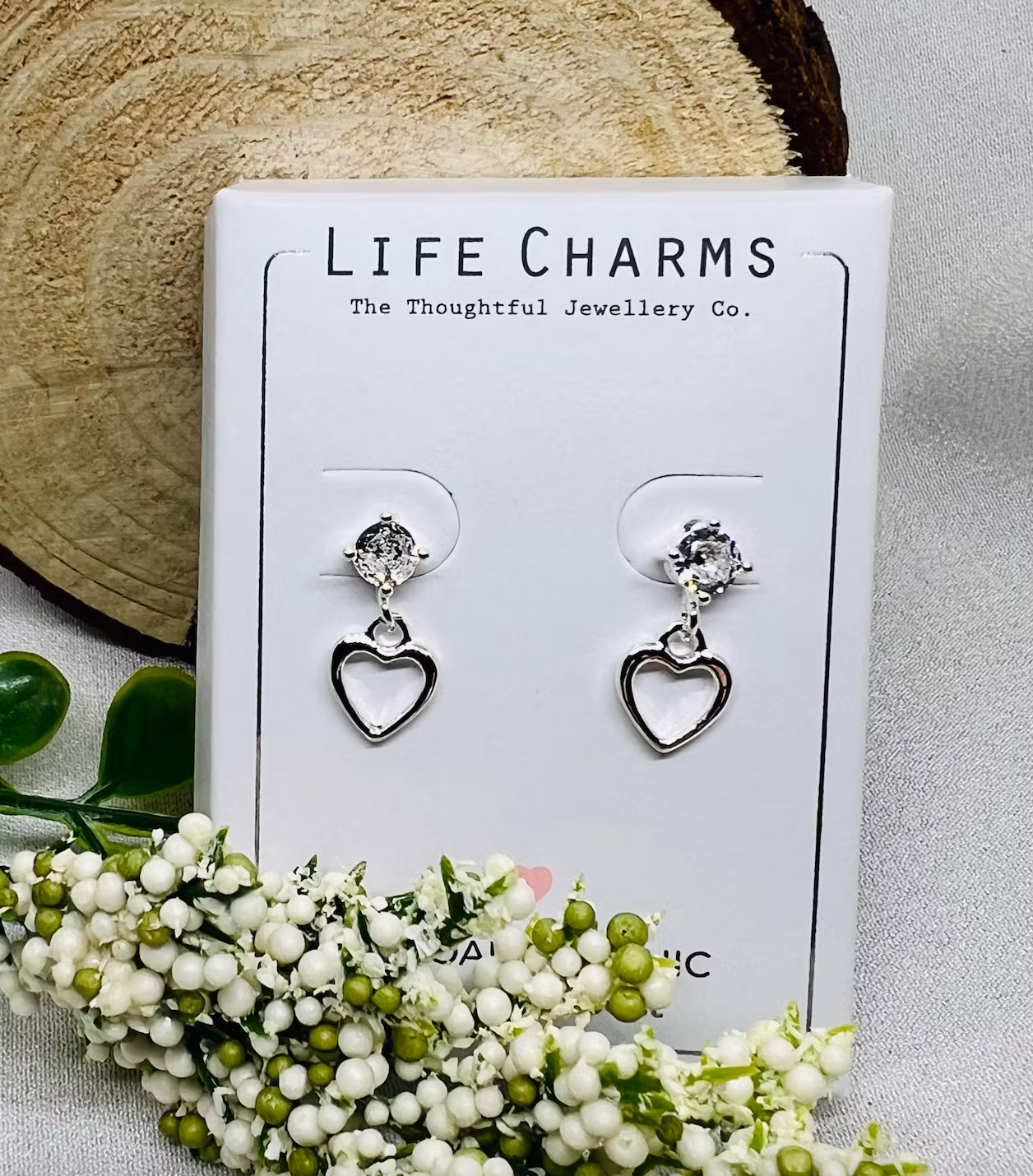 Life Charms - Hjerte Sølv øredobber