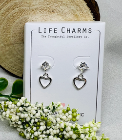 Life Charms - Hjerte Sølv øredobber
