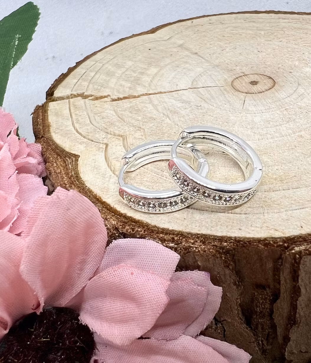 Life Charms - Circle Silver hoops
