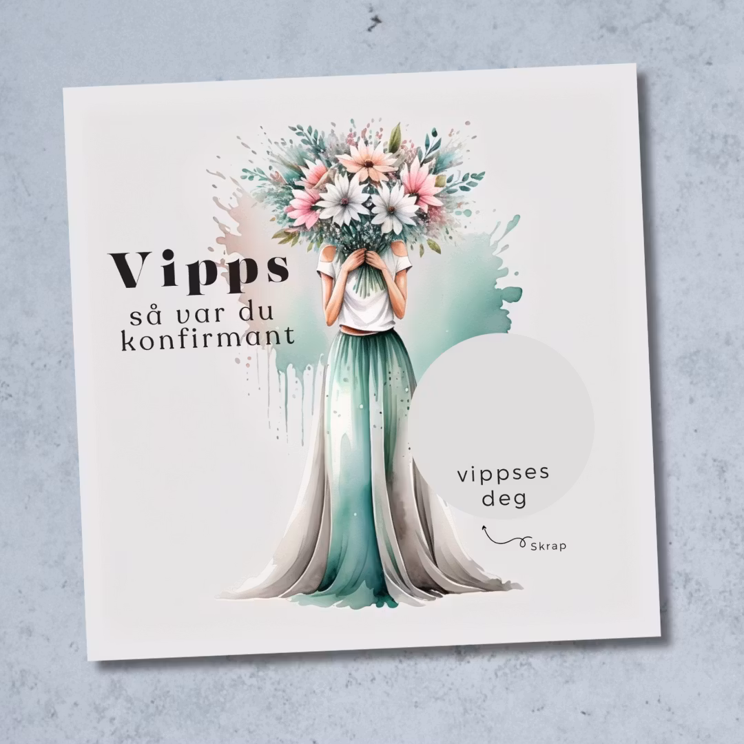 Vipps Konfirmasjonskort  - Flowergirl