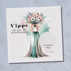 Vipps Konfirmasjonskort  - Flowergirl