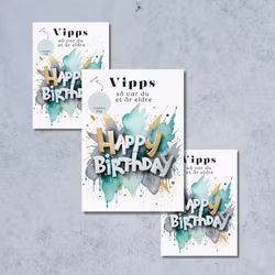 3pk Vipps Skrapekort - Happy Birthday
