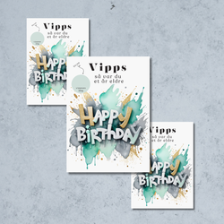 3pk Vipps Skrapekort - Happy Birthday
