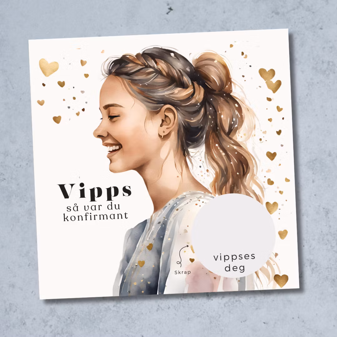 Vipps Konfirmasjonskort  - Hjertejente