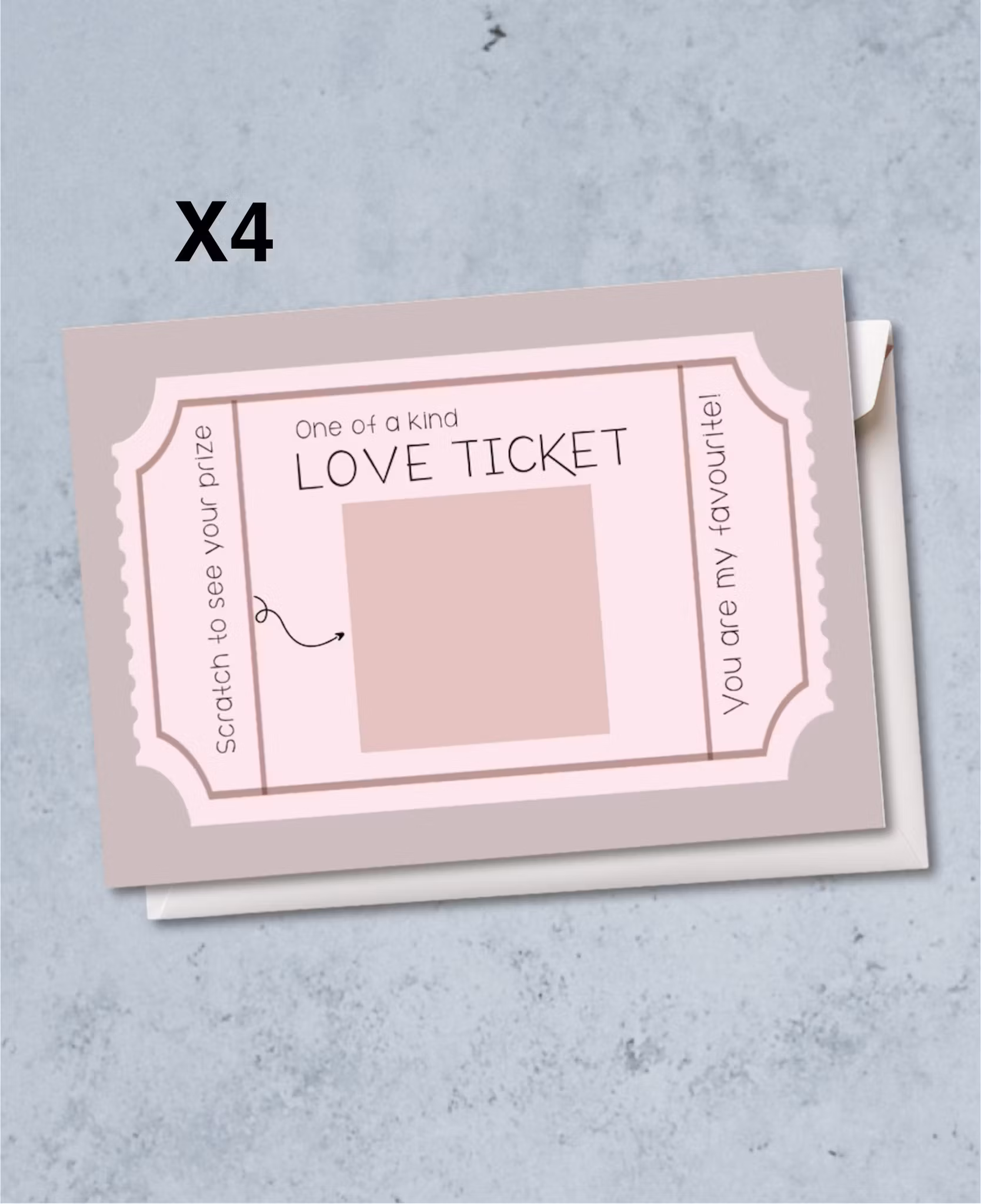 Raus Hverdag - 4pk  Love Ticket Skrapekort