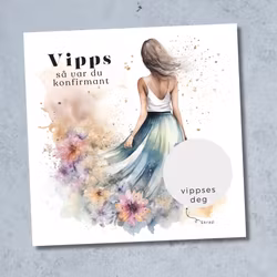 Vipps Konfirmasjonskort  - Blomsterkjole