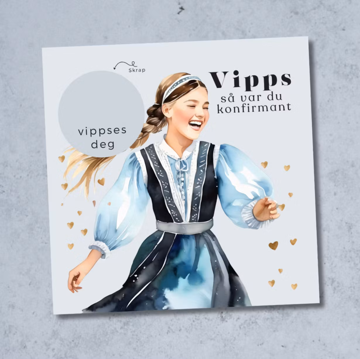 4pk Vipps Konfirmasjonskort - Jente