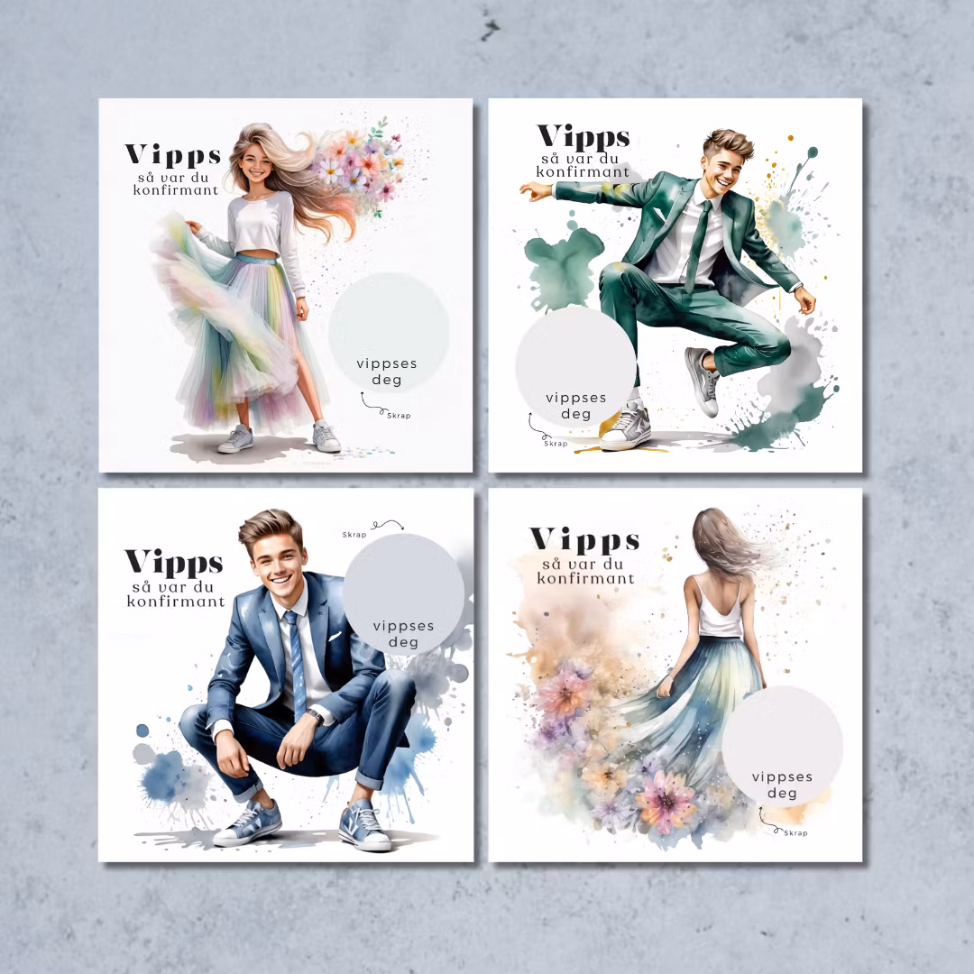 4pk Vipps Konfirmasjonskort