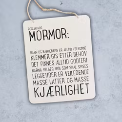 Trend Design Metallskilt - Regler hos mormor"