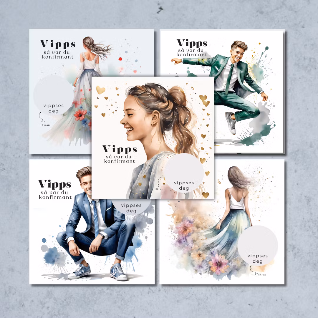 5pk Vipps Konfirmasjonskort