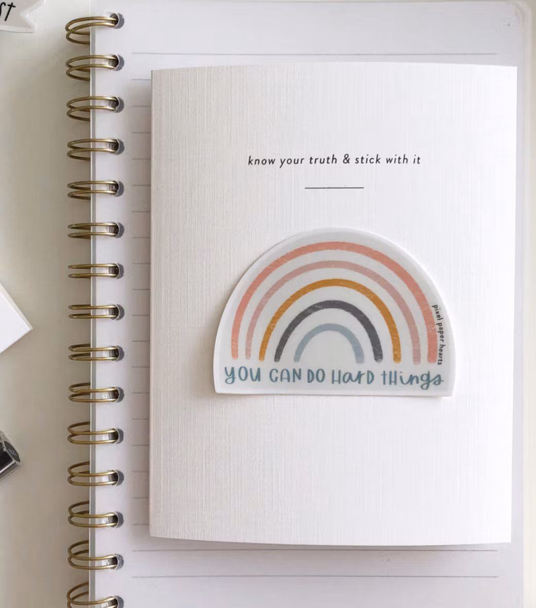 Pixel Paper Heart Sticker Card - You can do Hard Things