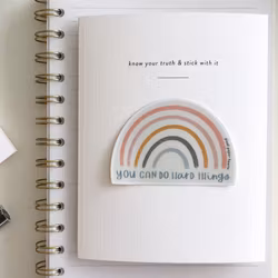 Pixel Paper Heart Sticker Card - You can do Hard Things