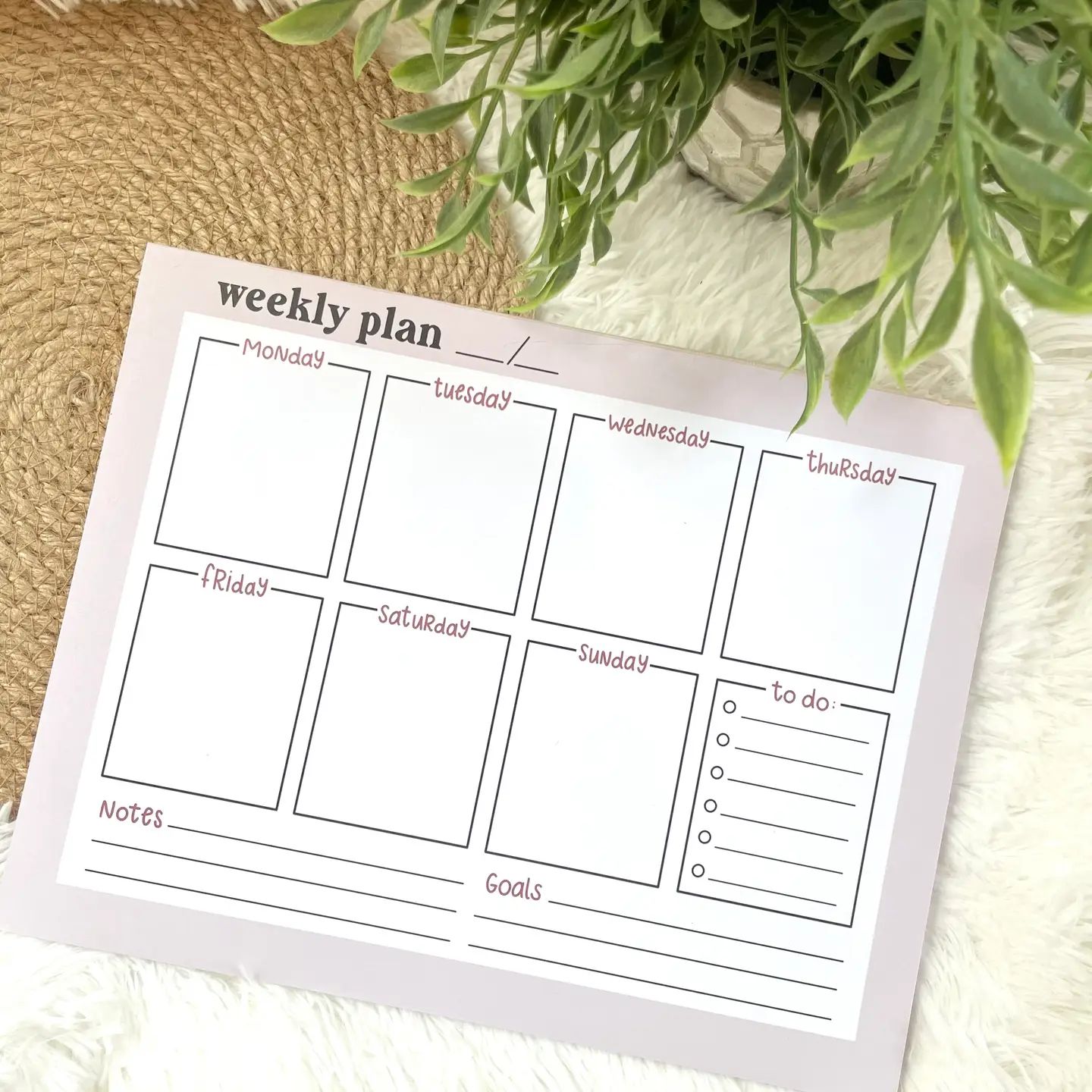 A4 Weekly Planner
