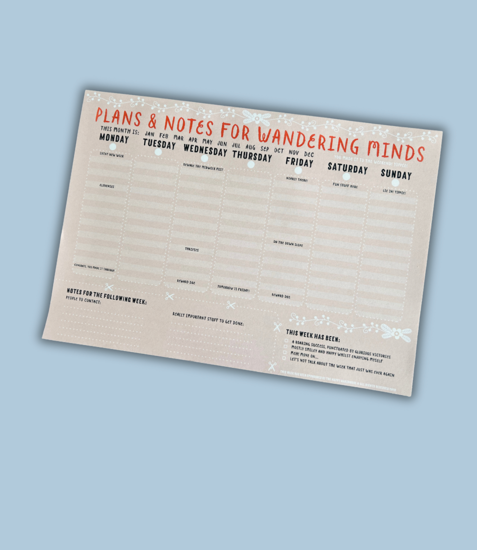 Weekly planner for Wandering Minds