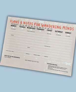 Weekly planner for Wandering Minds