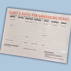 Weekly planner for Wandering Minds