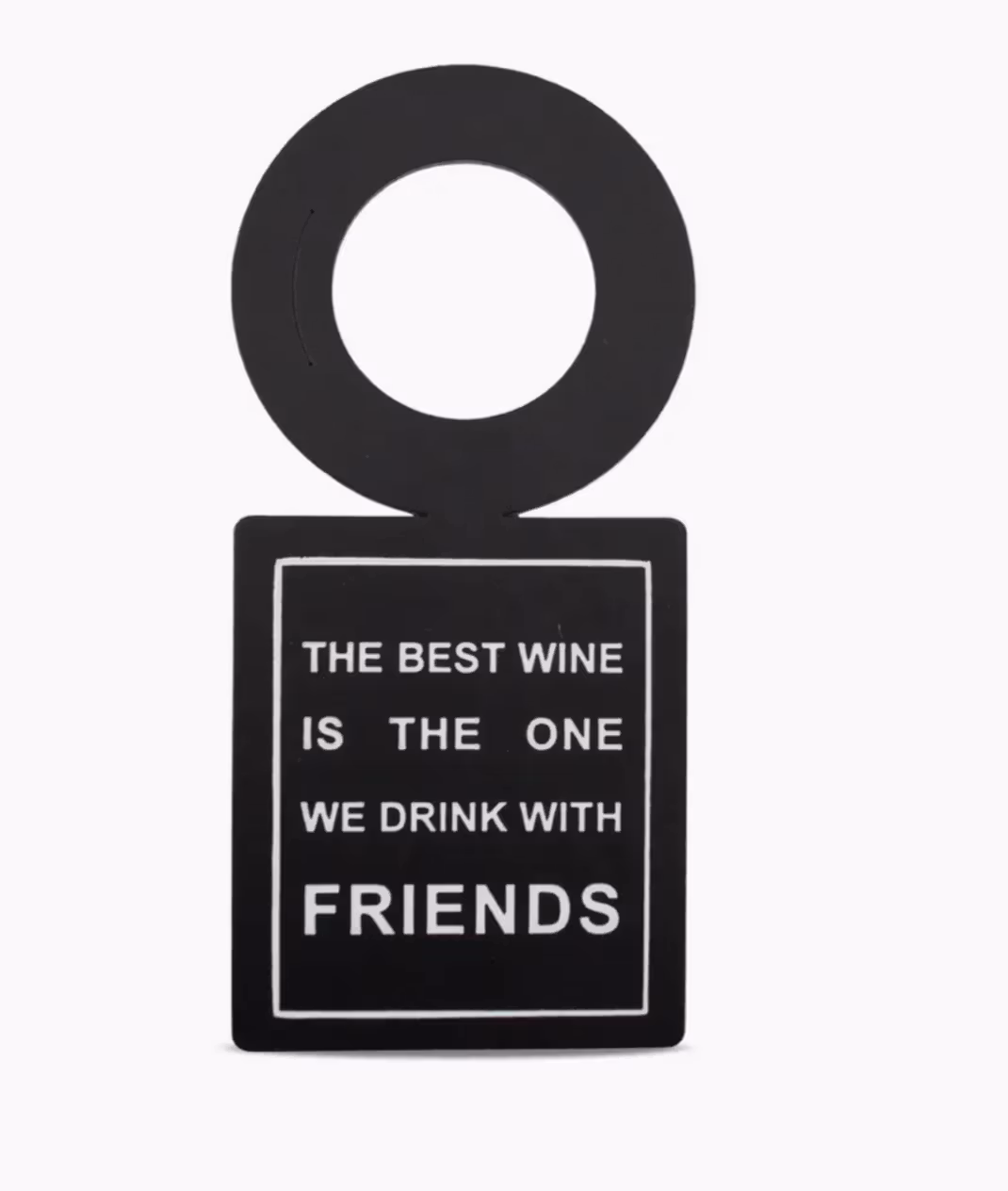 Vinstrip - Flaskekort Sort - The best wine is