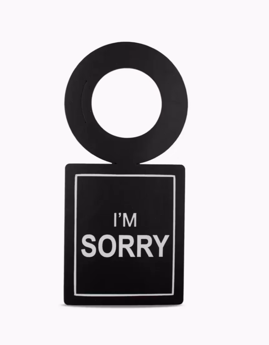 Vinstrip - Flaskekort Sort- "I'm Sorry"
