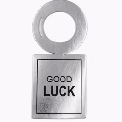 Vinstrip - Flaskekort Sølv - "Good Luck"