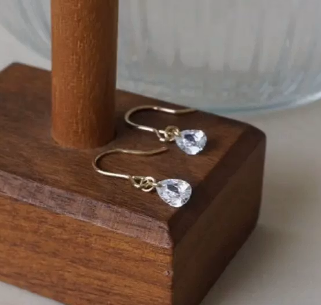 Dråpeformet Cubic Zirconia Øredobber